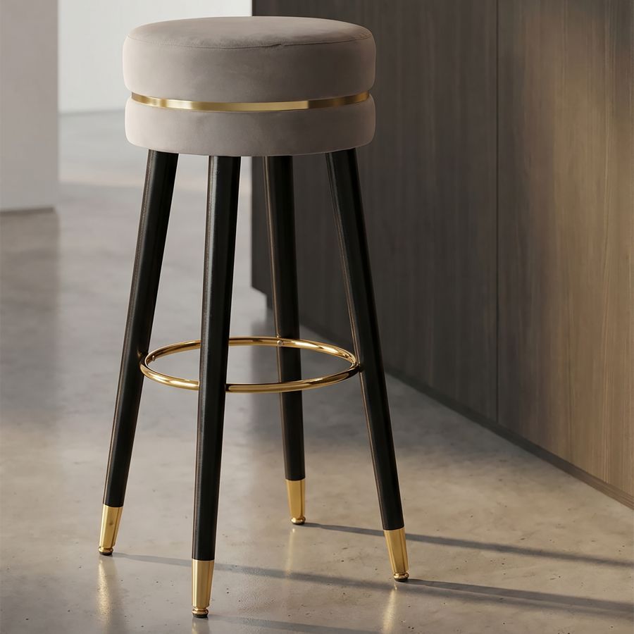 Mauro Ferretti Sgabello Bar Paris Grigio/gold Ø 35 x 74 cm