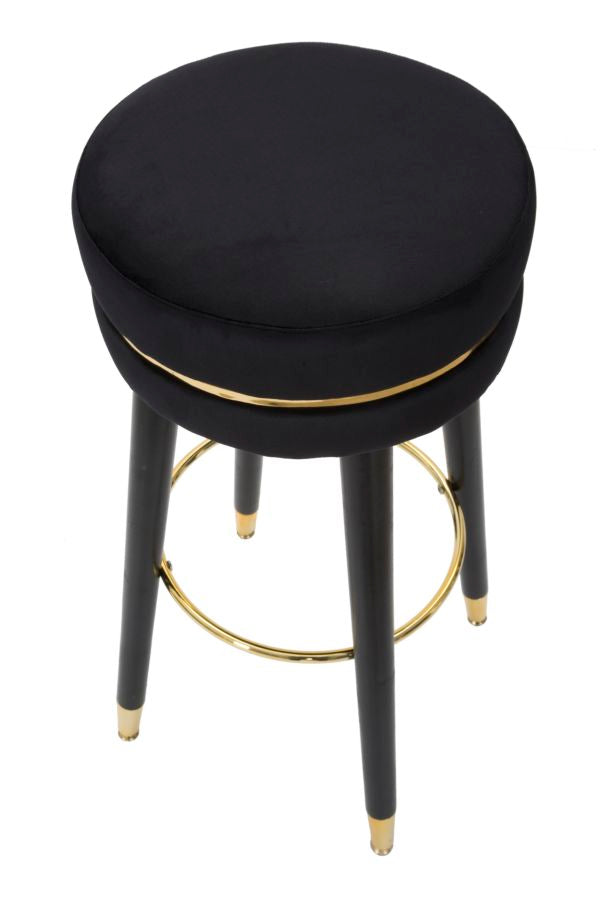 Mauro Ferretti Sgabello Bar Paris Nero/gold Ø 35 x 74 cm
