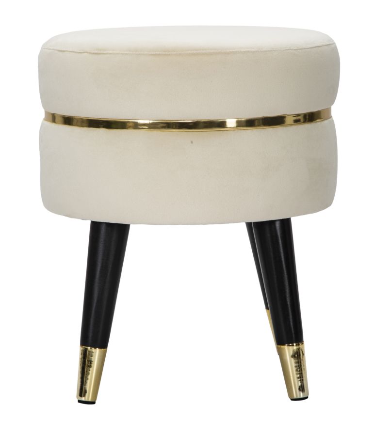 Mauro Ferretti Sgabello Paris Crema/gold Ø 35 x 40,5 cm
