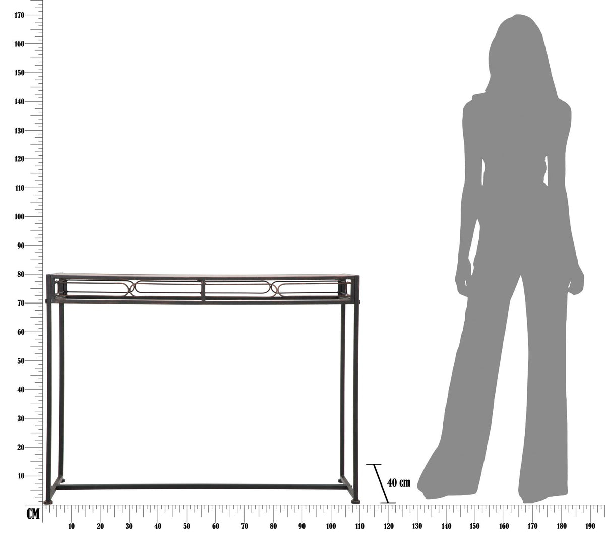 Mauro Ferretti Console Essential 110 x 40 x 80 cm