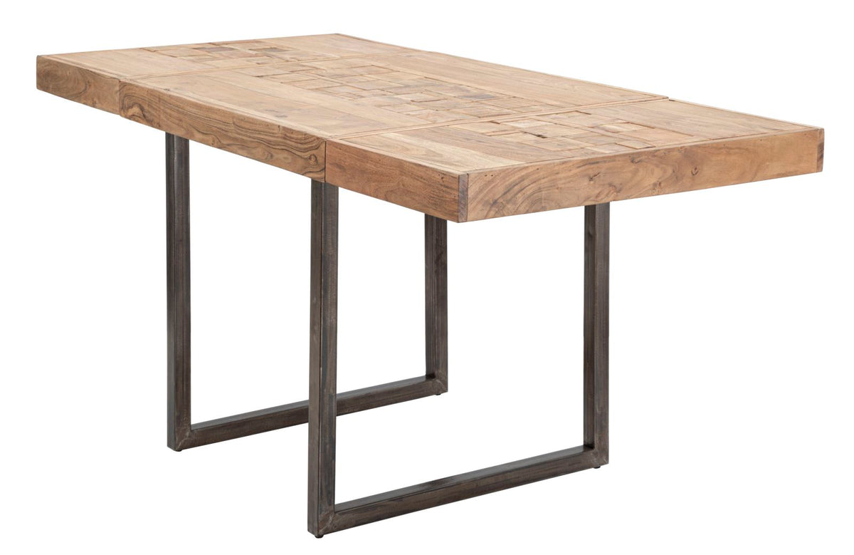 Mauro Ferretti Tavolo da Pranzo Mumbai Quad. All. 80 x 80 x 77-lung. T. 160 cm ( Acacia Nilotica)