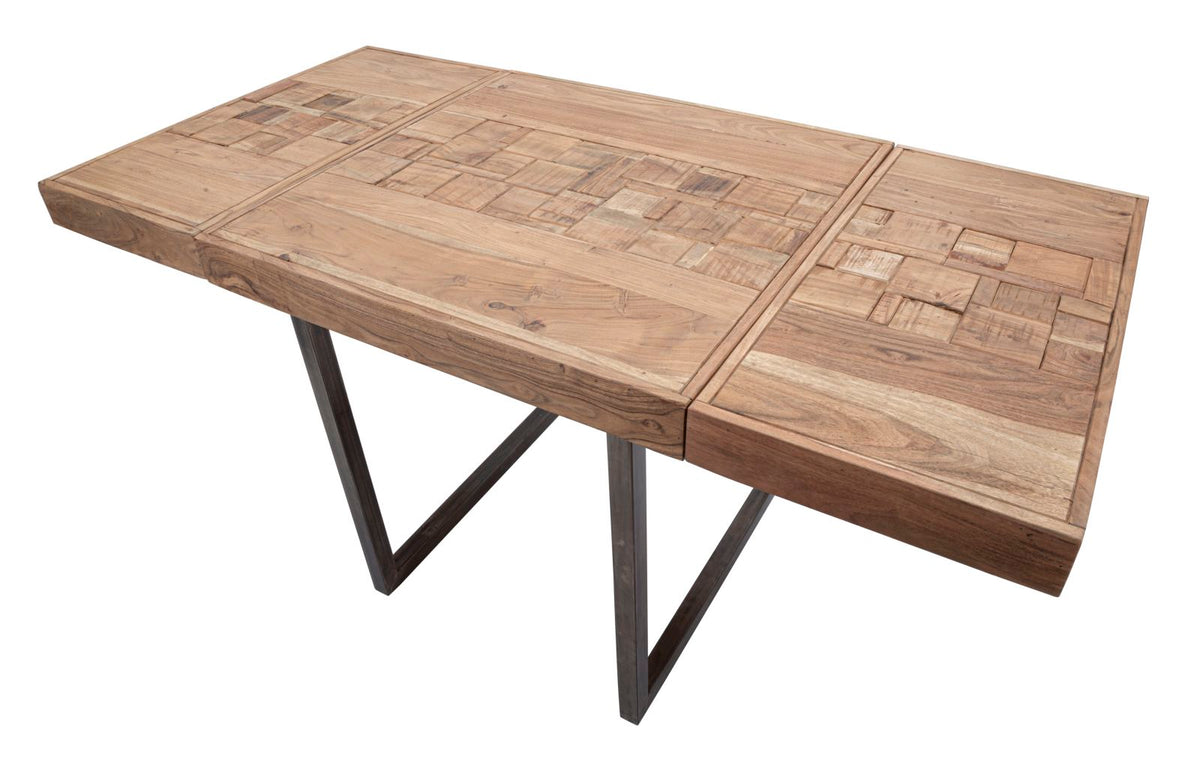 Mauro Ferretti Tavolo da Pranzo Mumbai Quad. All. 80 x 80 x 77-lung. T. 160 cm ( Acacia Nilotica)