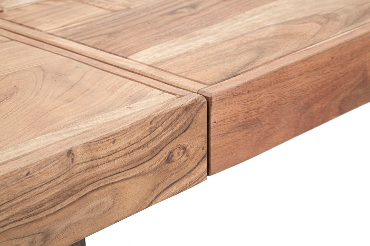 Mauro Ferretti Tavolo da Pranzo Mumbai Quad. All. 80 x 80 x 77-lung. T. 160 cm ( Acacia Nilotica)