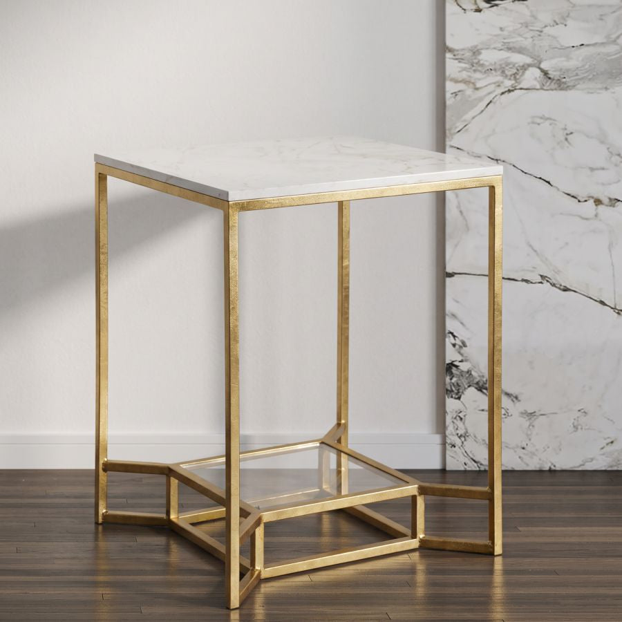 Mauro Ferretti Tavolinetto Double Marble 47 x 47 x 60 cm