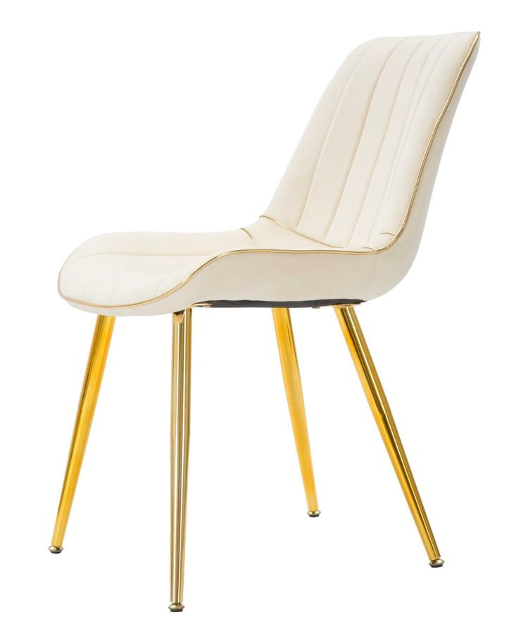 Mauro Ferretti Sedia Paris Crema/gold Set 2 pz 51 x 59 x 79 cm