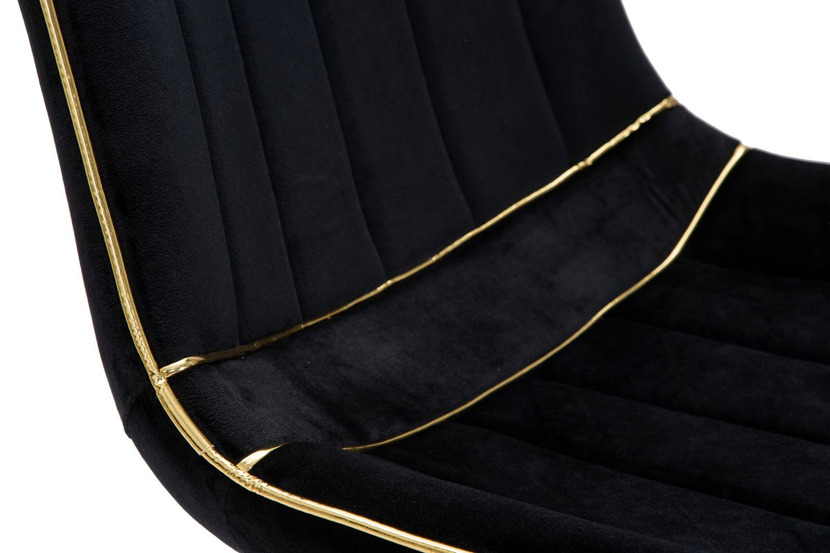 Mauro Ferretti Sedia Paris Nera/gold Set 2 pz 51 x 59 x 79 cm