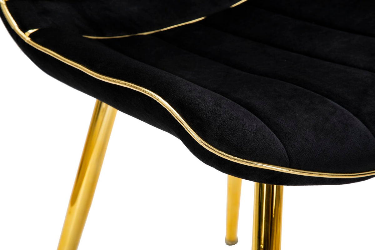 Mauro Ferretti Sedia Paris Nera/gold Set 2 pz 51 x 59 x 79 cm