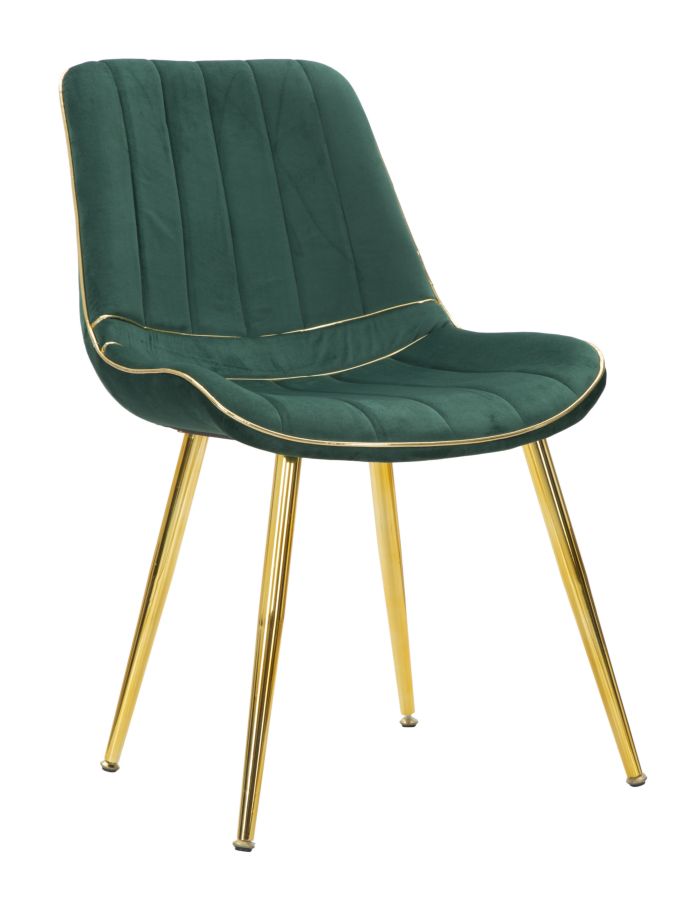 Mauro Ferretti Sedia Paris Verde/gold Set 2 pz 51 x 59 x 79 cm