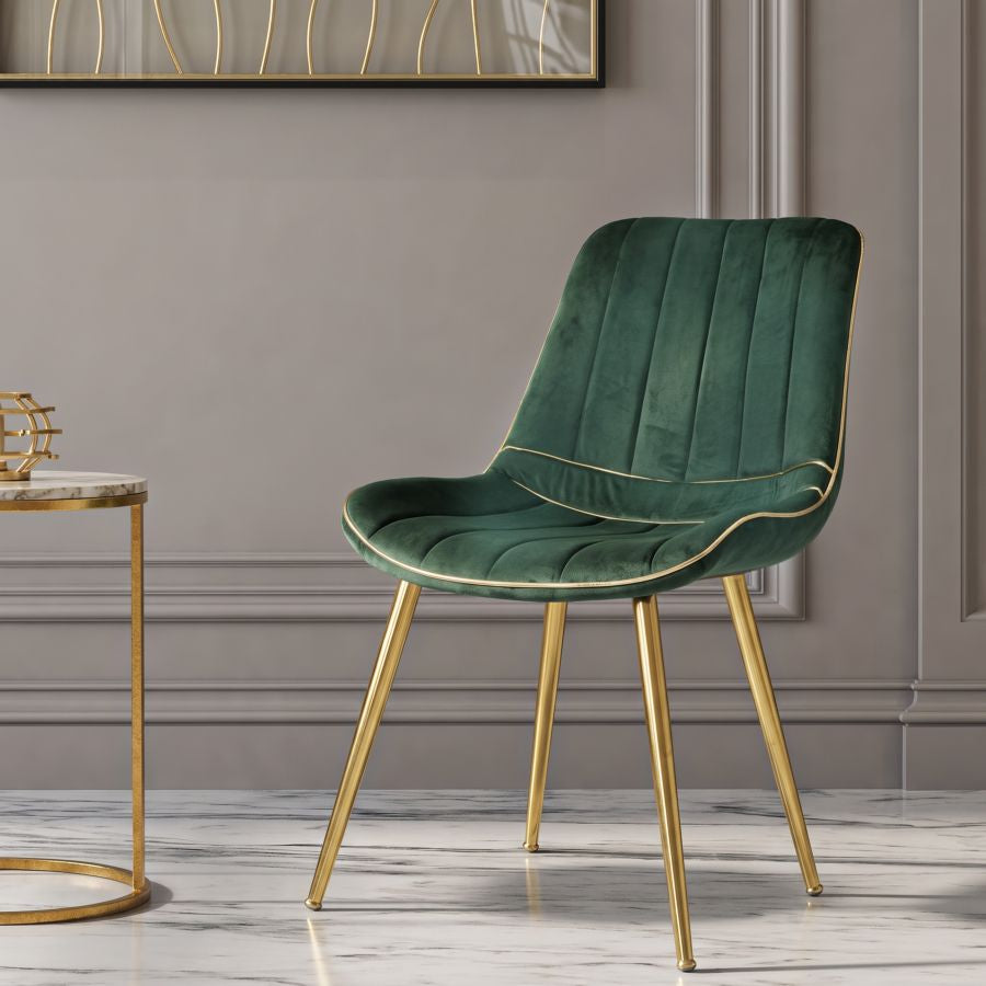Mauro Ferretti Sedia Paris Verde/gold Set 2 pz 51 x 59 x 79 cm