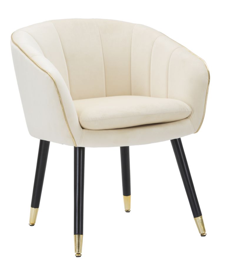 Mauro Ferretti Poltrona Paris Crema/gold 62 x 58 x 78 cm