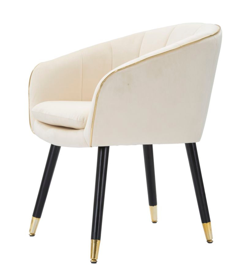 Mauro Ferretti Poltrona Paris Crema/gold 62 x 58 x 78 cm