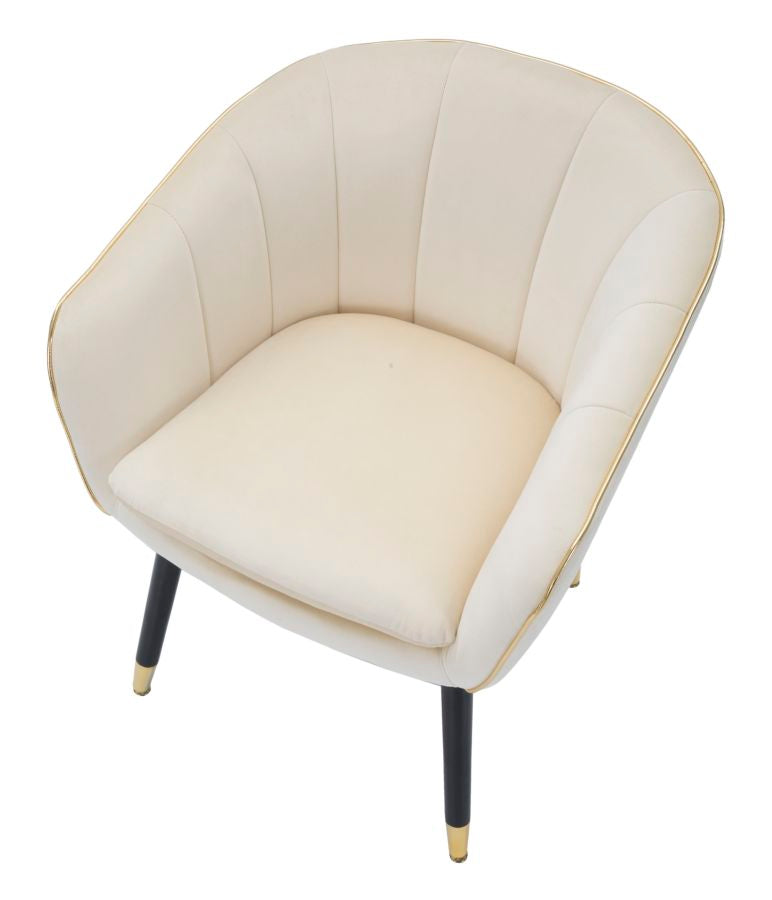 Mauro Ferretti Poltrona Paris Crema/gold 62 x 58 x 78 cm