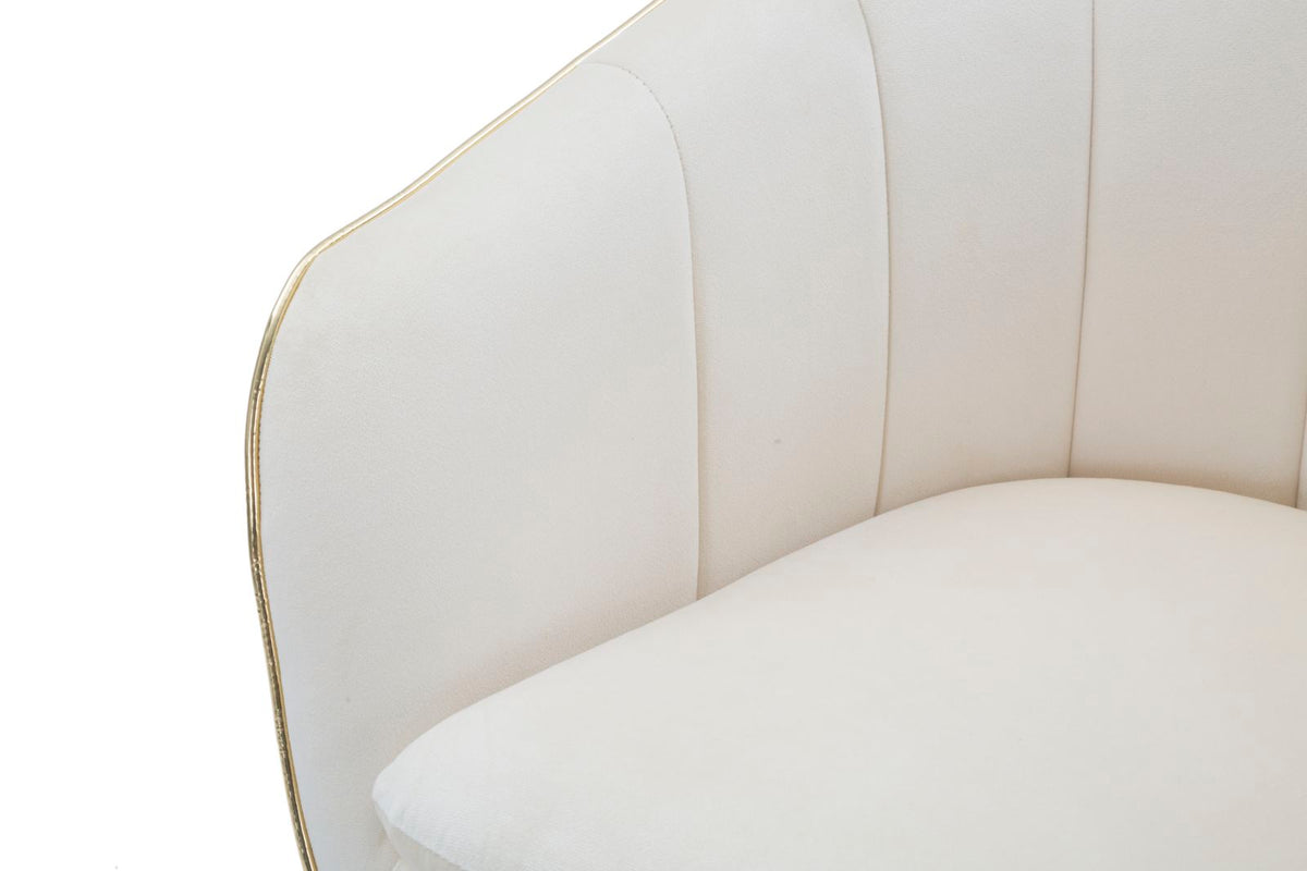 Mauro Ferretti Poltrona Paris Crema/gold 62 x 58 x 78 cm