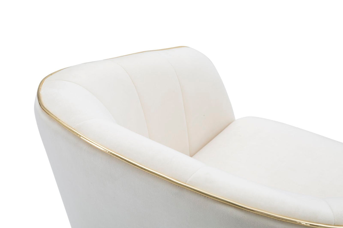 Mauro Ferretti Poltrona Paris Crema/gold 62 x 58 x 78 cm