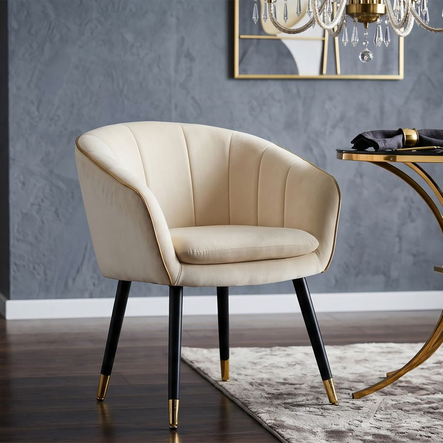 Mauro Ferretti Poltrona Paris Crema/gold 62 x 58 x 78 cm