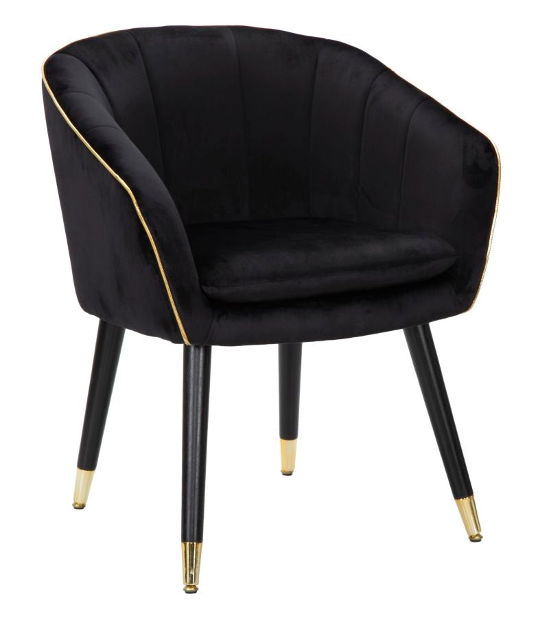 Mauro Ferretti Poltrona Paris Nera/gold 62 x 58 x 78 cm