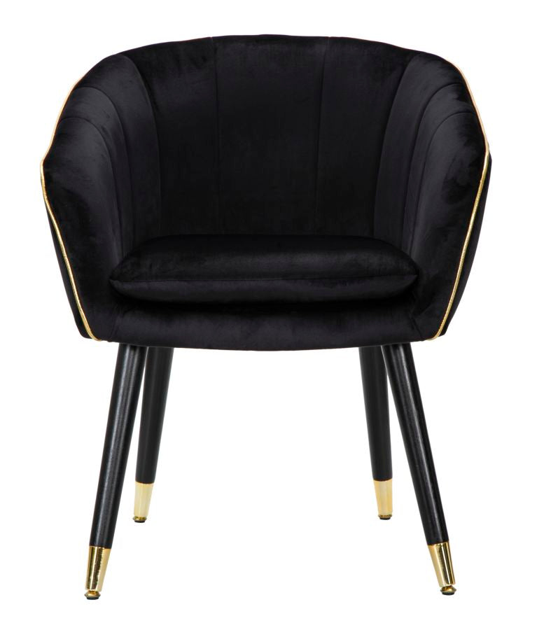 Mauro Ferretti Poltrona Paris Nera/gold 62 x 58 x 78 cm