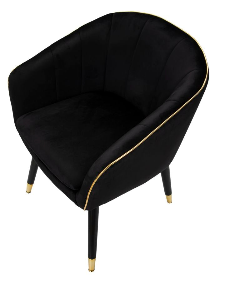 Mauro Ferretti Poltrona Paris Nera/gold 62 x 58 x 78 cm