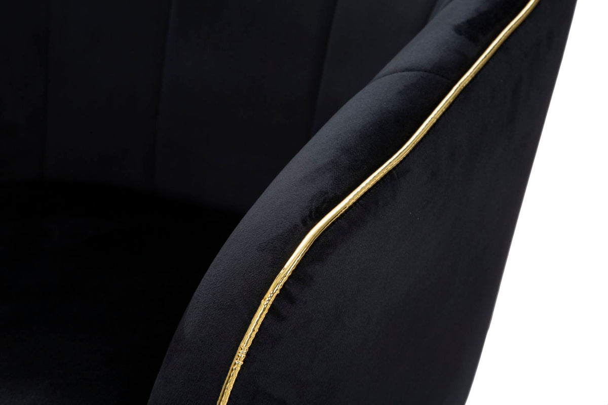 Mauro Ferretti Poltrona Paris Nera/gold 62 x 58 x 78 cm