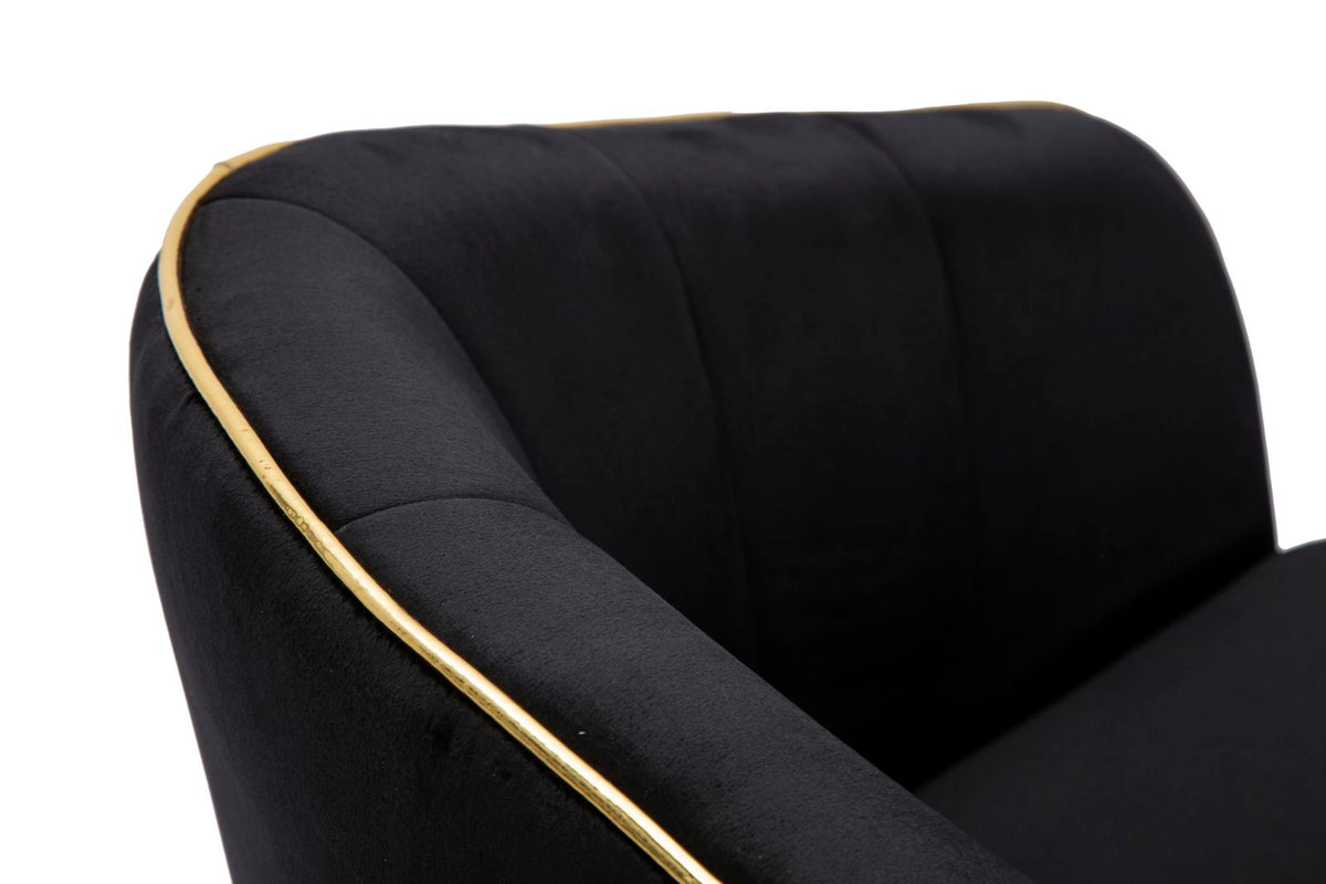 Mauro Ferretti Poltrona Paris Nera/gold 62 x 58 x 78 cm