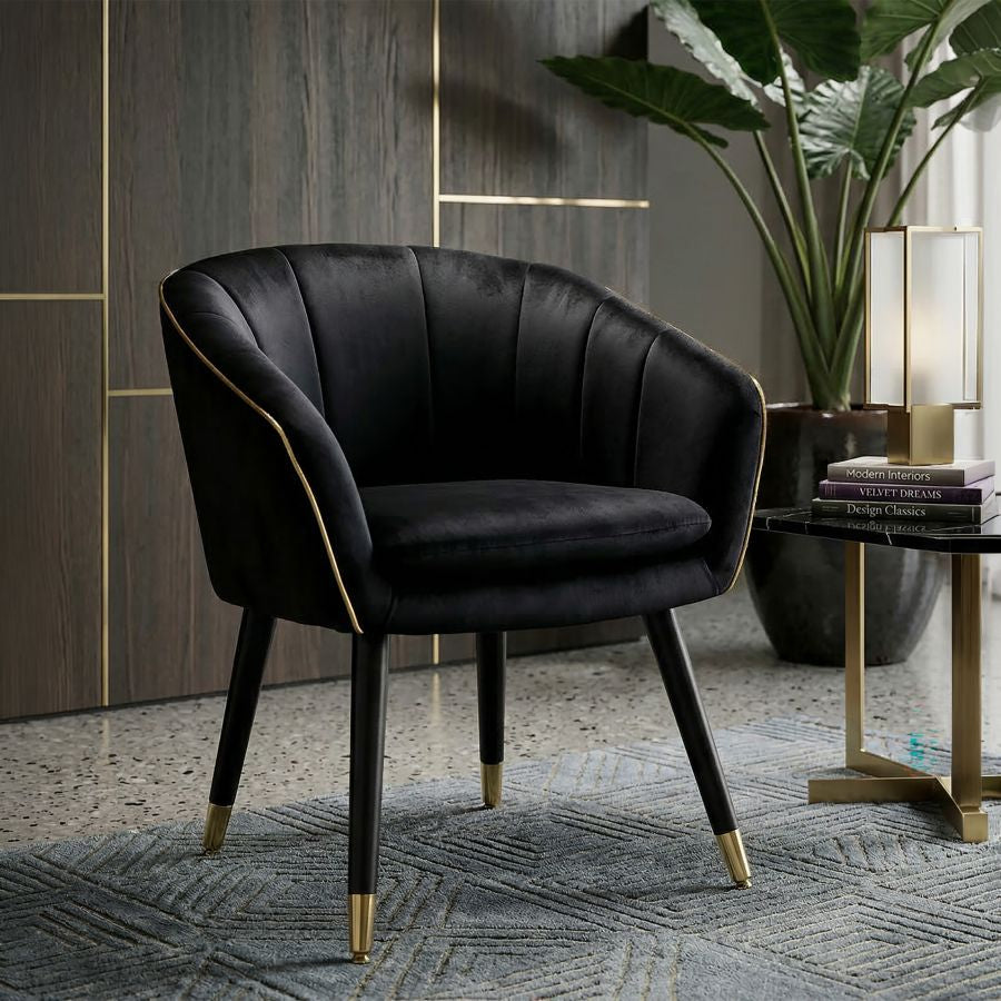 Mauro Ferretti Poltrona Paris Nera/gold 62 x 58 x 78 cm