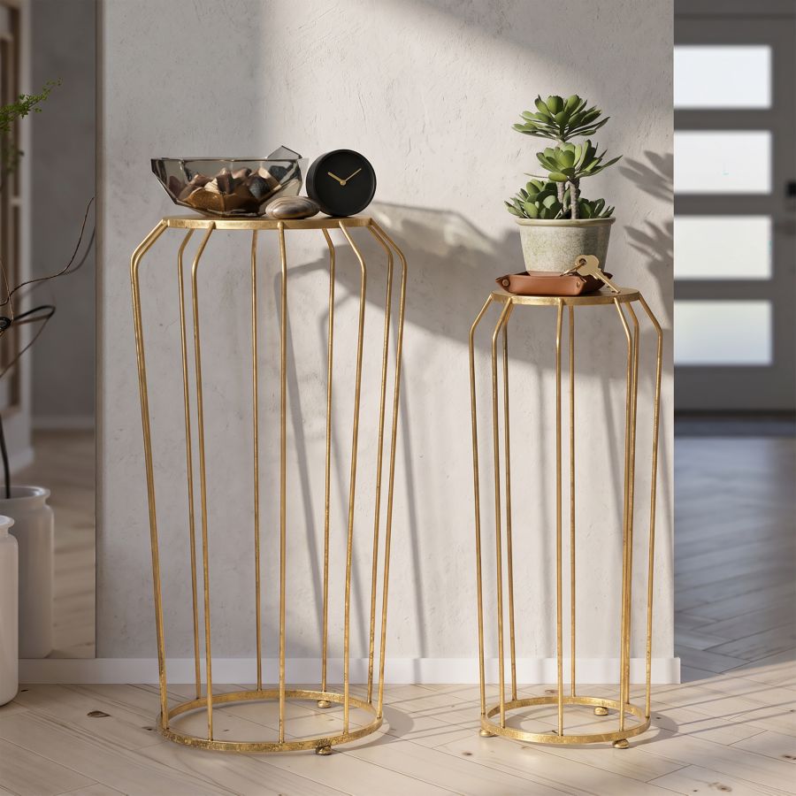 Mauro Ferretti Tavolinetti Thing Coppia Ø 38 x 70-26,8 x 60 cm