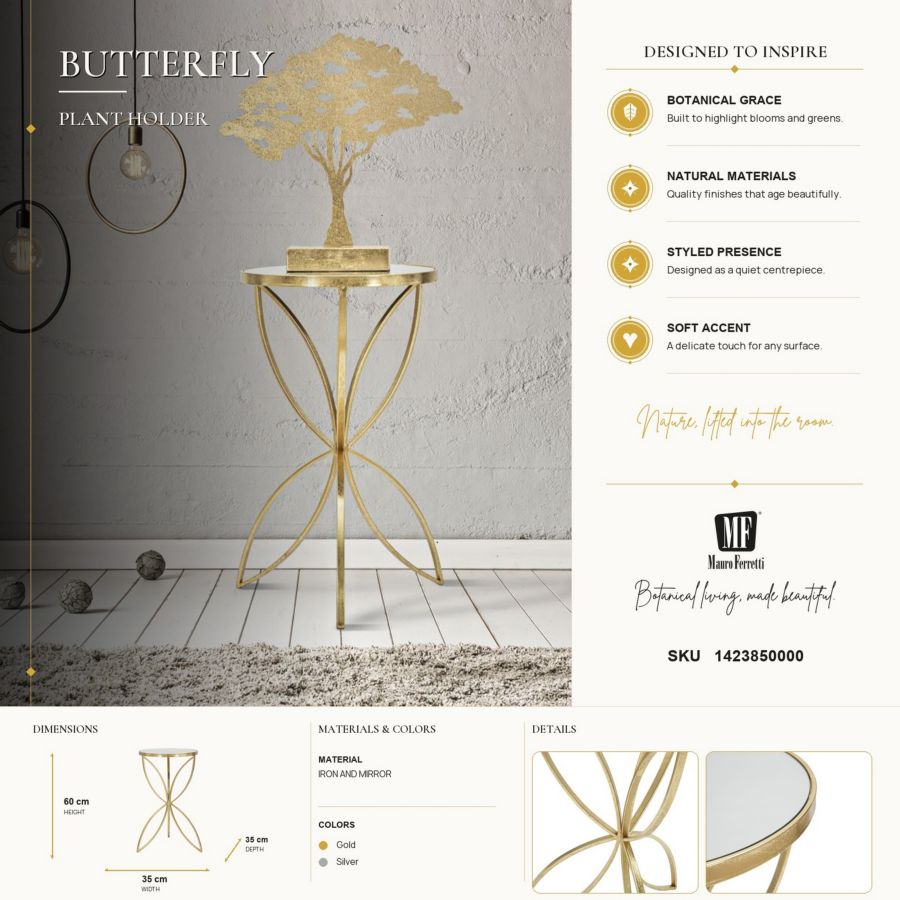 Mauro Ferretti Tavolinetto Butterfly Ø 35 x 60 cm