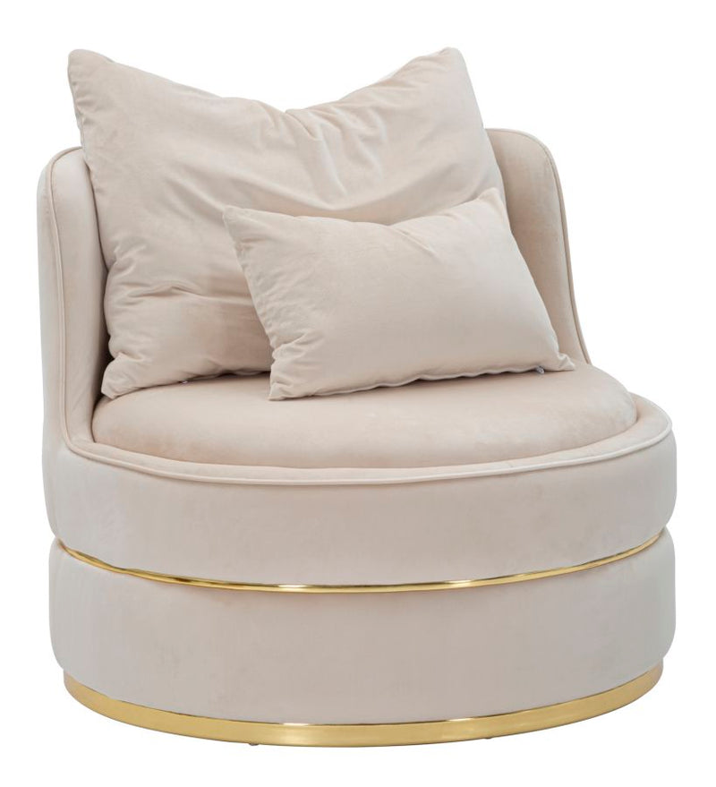Mauro Ferretti Poltrona Paris Space Crema/gold Ø 84 x 72 cm