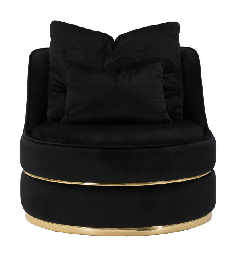 Mauro Ferretti Poltrona Paris Space Nero/gold Ø 84 x 72 cm