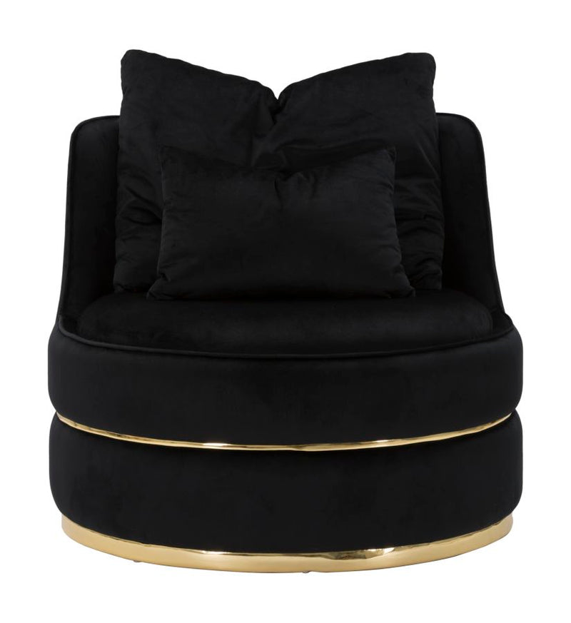 Mauro Ferretti Poltrona Paris Space Nero/gold Ø 84 x 72 cm