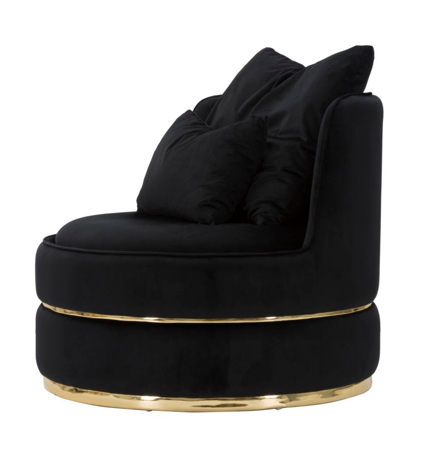 Mauro Ferretti Poltrona Paris Space Nero/gold Ø 84 x 72 cm