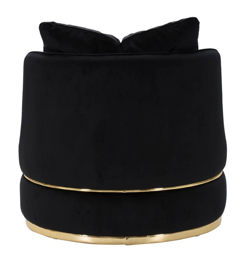 Mauro Ferretti Poltrona Paris Space Nero/gold Ø 84 x 72 cm