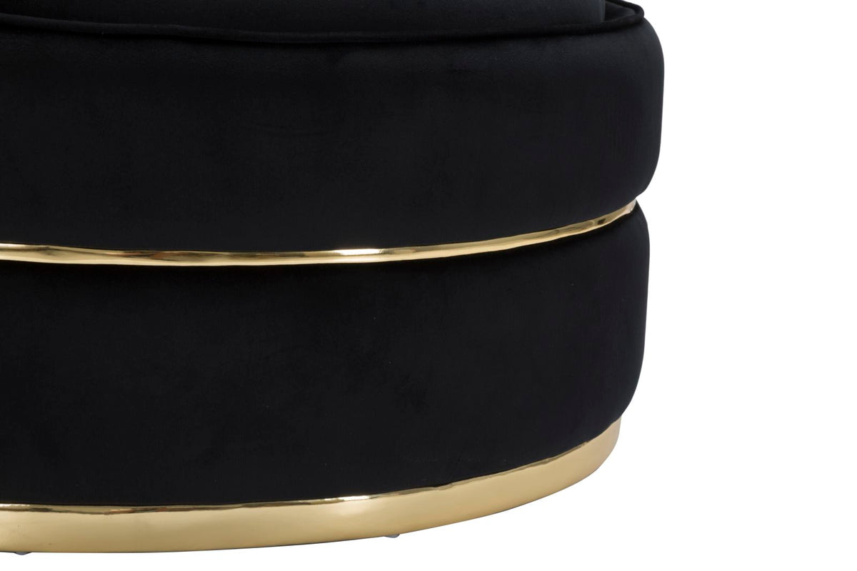 Mauro Ferretti Poltrona Paris Space Nero/gold Ø 84 x 72 cm