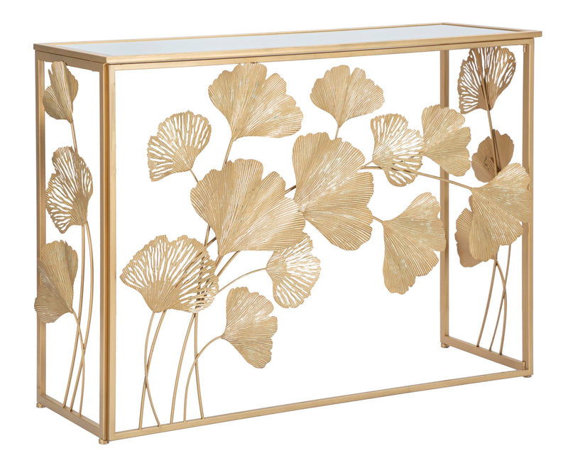Mauro Ferretti Console in Ferro Leaf 108 x 36,5 x 80 cm