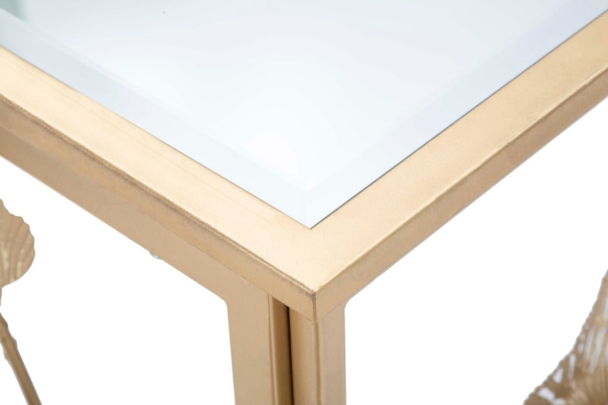 Mauro Ferretti Console in Ferro Leaf 108 x 36,5 x 80 cm