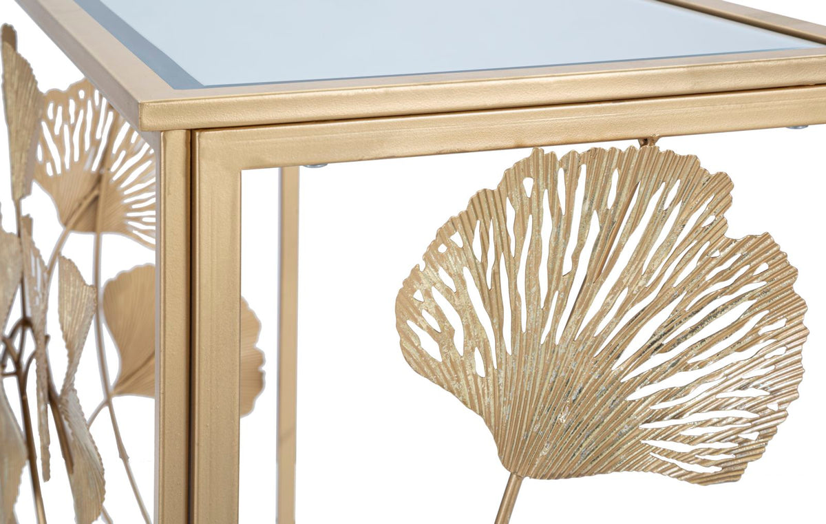 Mauro Ferretti Console in Ferro Leaf 108 x 36,5 x 80 cm