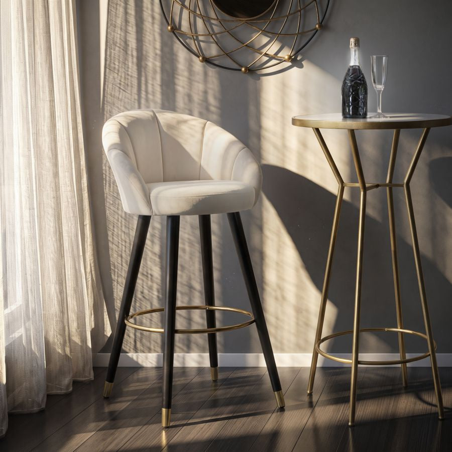 Mauro Ferretti Sgabello Bar Prague Crema 55 x 56 x 104 cm (altezza Seduta 80)