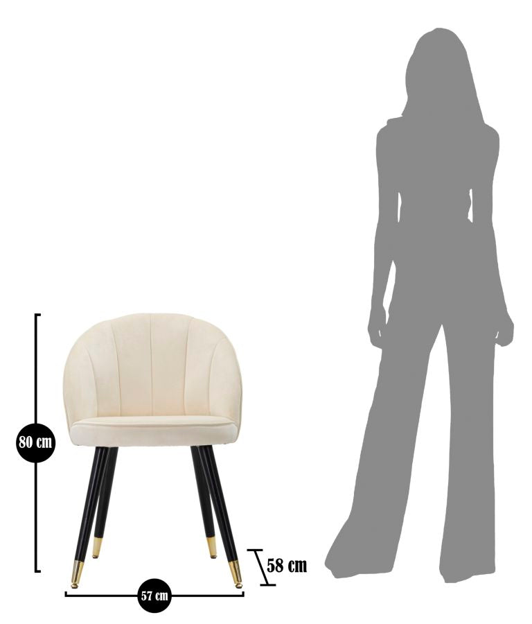 Mauro Ferretti Sedia Loty Crema 57 x 58 x 80 cm
