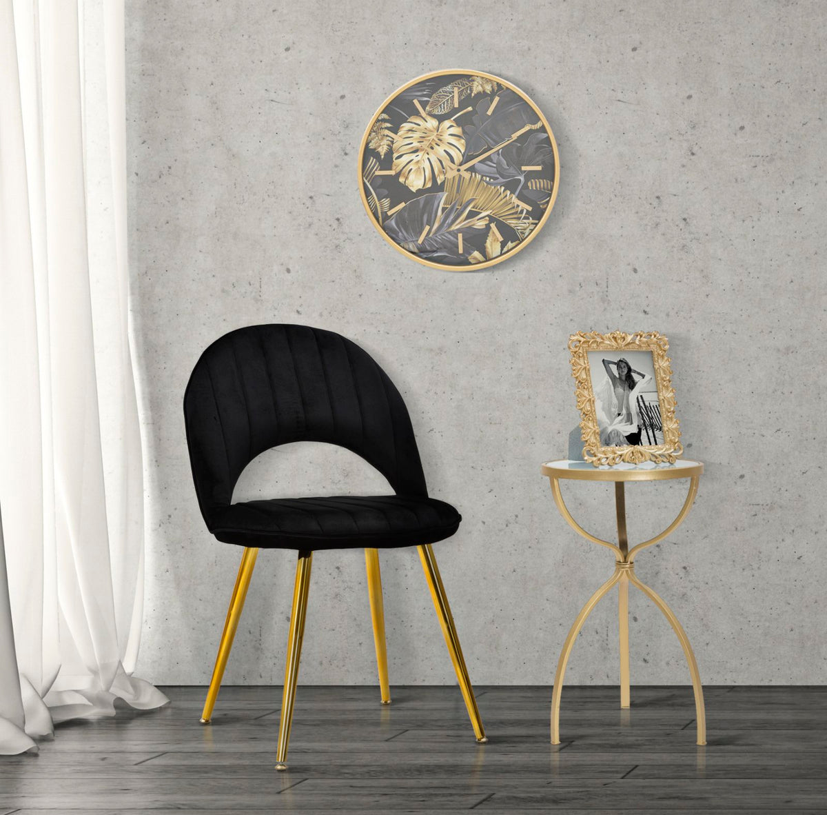 Mauro Ferretti Sedia Flex Nera 52 x 48 x 78 Set 2 pz cm