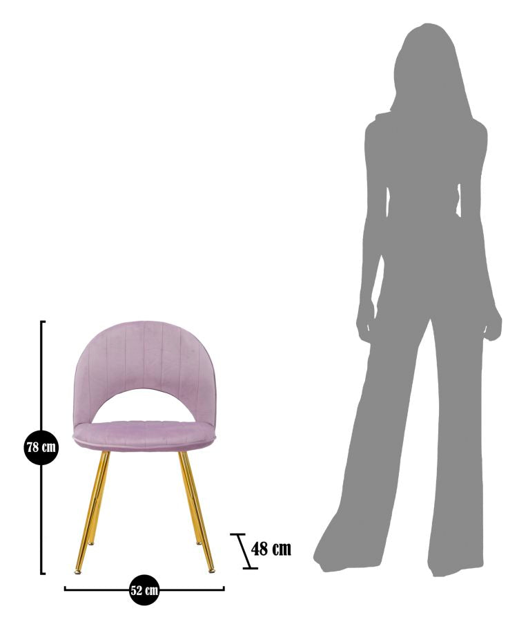 Mauro Ferretti Sedia Flex Rosa 52 x 48 x 78 Set 2 pz cm