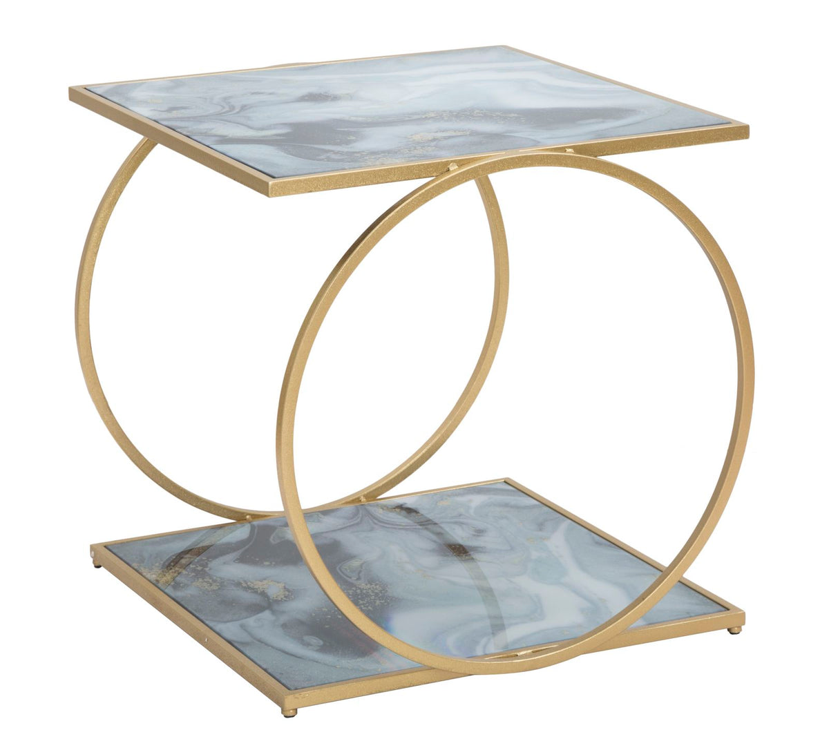 Mauro Ferretti Tavolinetto Glam 2 Level 52,5 x 50 x 51 cm
