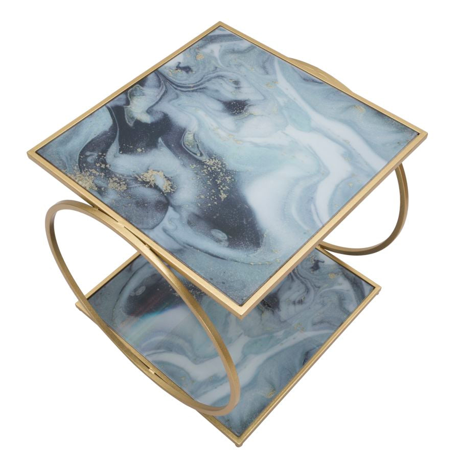 Mauro Ferretti Tavolinetto Glam 2 Level 52,5 x 50 x 51 cm