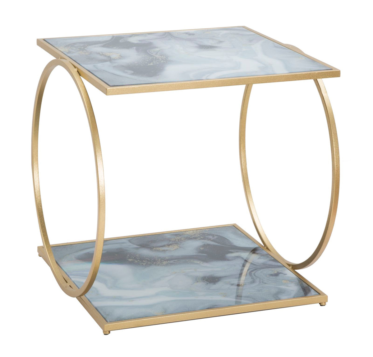 Mauro Ferretti Tavolinetto Glam 2 Level 52,5 x 50 x 51 cm