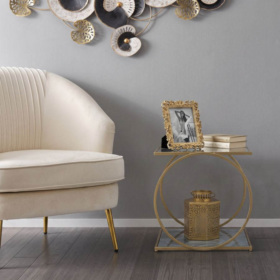 Mauro Ferretti Tavolinetto Glam 2 Level 52,5 x 50 x 51 cm