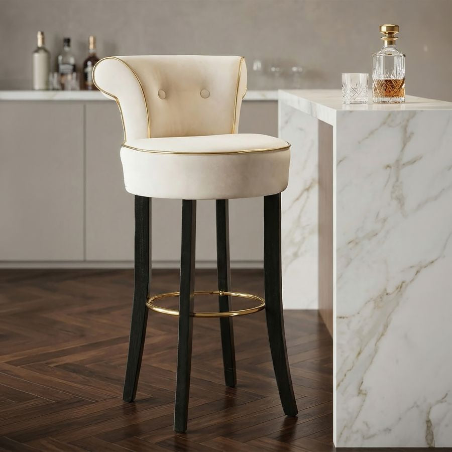 Mauro Ferretti Sgabello Bar Luxy Crema 46 x 48 x 96 cm (altezza Seduta 75)