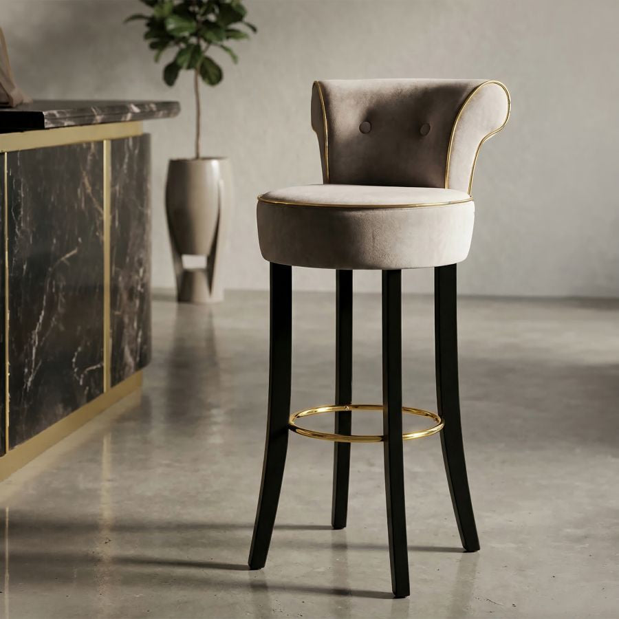 Mauro Ferretti Sgabello Bar Luxy Grigio 46 x 48 x 96 cm (altezza Seduta 75)