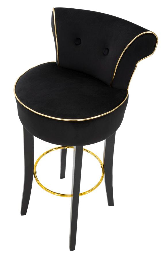 Mauro Ferretti Sgabello Bar Luxy Nero 46 x 48 x 96 cm (altezza Seduta 75)