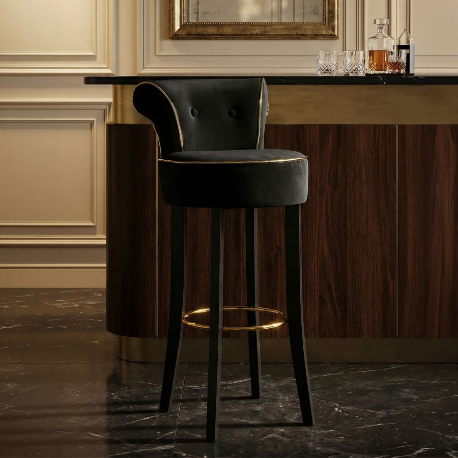 Mauro Ferretti Sgabello Bar Luxy Nero 46 x 48 x 96 cm (altezza Seduta 75)