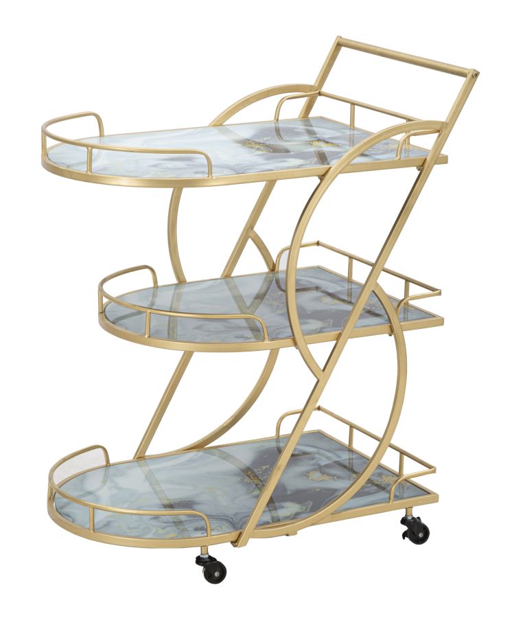 Mauro Ferretti Carrello Marble Glass Mix 71 x 45,5 x 84,5 cm