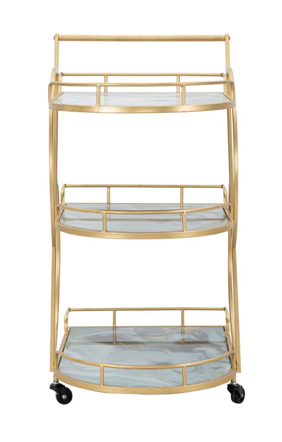 Mauro Ferretti Carrello Marble Glass Mix 71 x 45,5 x 84,5 cm